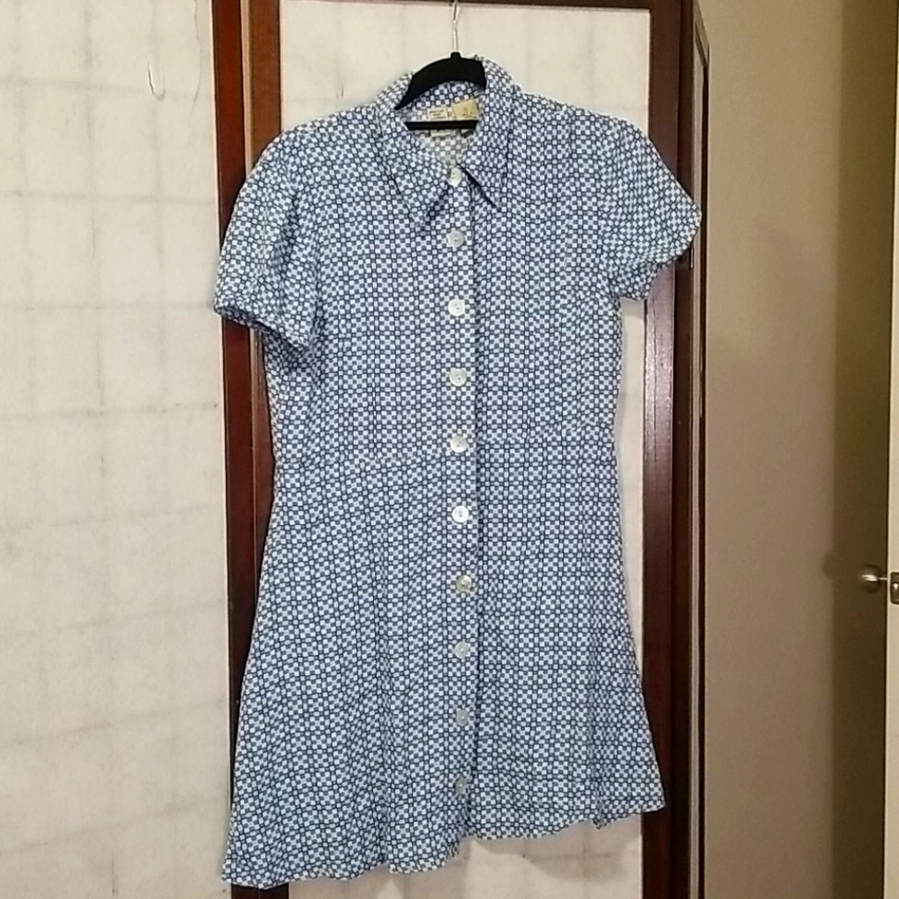 blue button down dress 5/$35